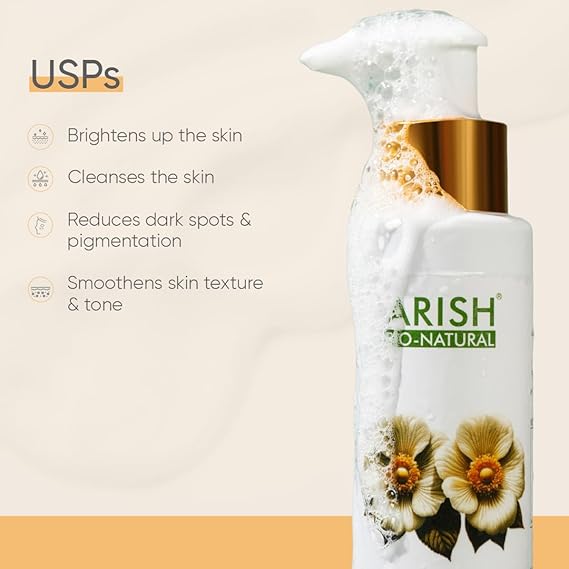 Arish Bio-natural Vitamin C Face Wash for Brightening & Dark Spot Reduction - 100 Ml