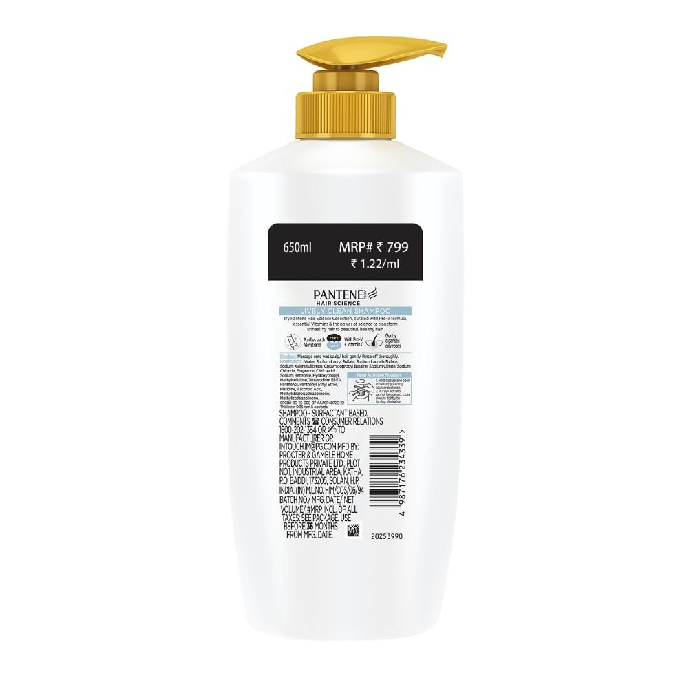 Pantene Advanced Hair Care Solution Lively Clean Shampoo - 650 ml
