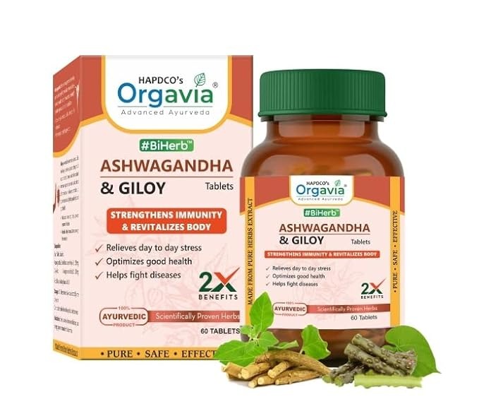 Orgavia Ashwagandha & Giloy Tablets - 60 Tabs