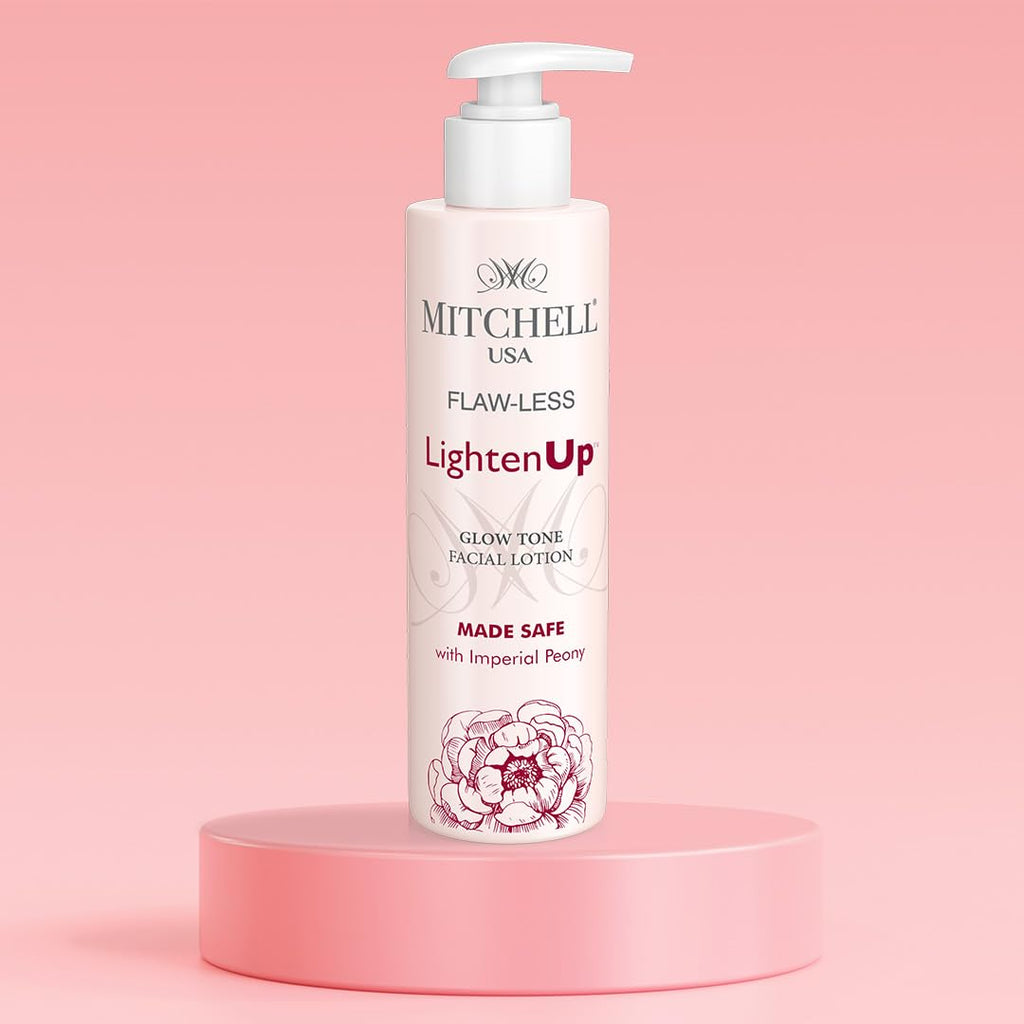 Mitchell USA Flawless Lighten Up Glow toner | hydrating face toner with imperial peony petal, alpha arbutin and vitamin E | Korean-inspired pore tightening and brightening toner for glowing skin | for women and men | 100 ml