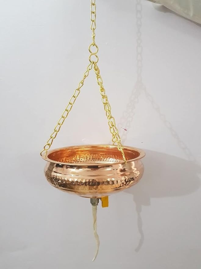 Panchakarma Shirodhara Pot Shirodhara Yantra Shirodhara Patra With Chain and Oil Flow Control Valve (Copper)