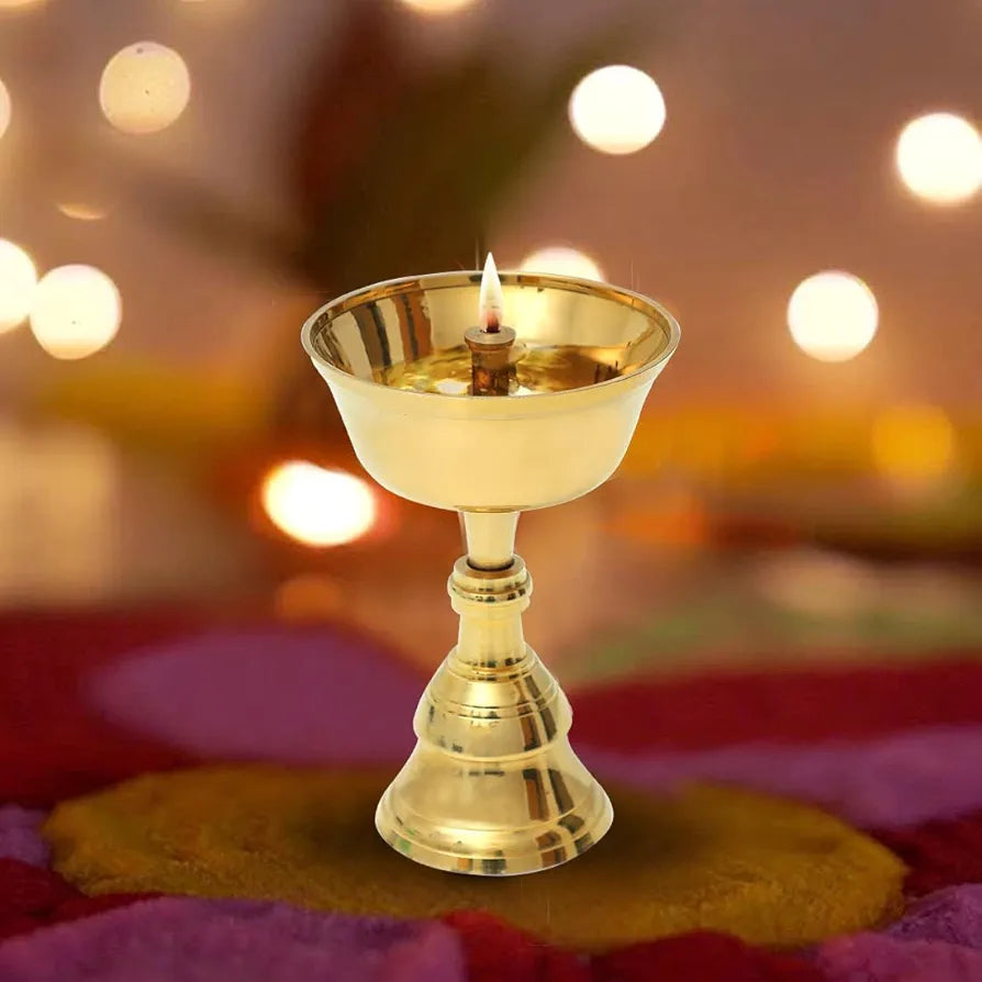 Shubhkart Nitya Akhand Narayan Diya 110 Gm Brass Diya 8.1 Cm Height