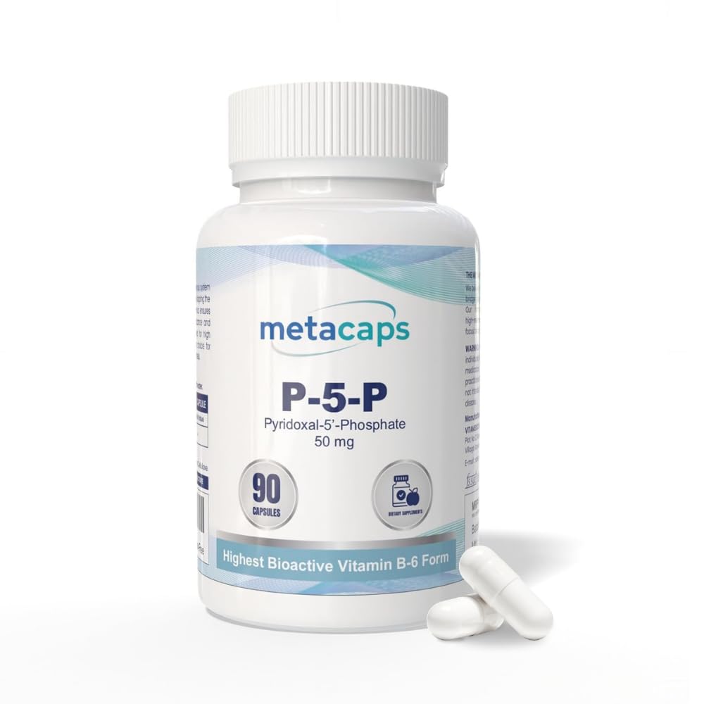 MetaCaps P5P Vitamin B6 â€“ 90 Vegan Capsules | Bio-Active Coenzymated Pyridoxal-5-Phosphate for Maximum Absorption | Supports Nerve Health, Mood Balance & Energy Metabolism | Non-GMO, Gluten-Free