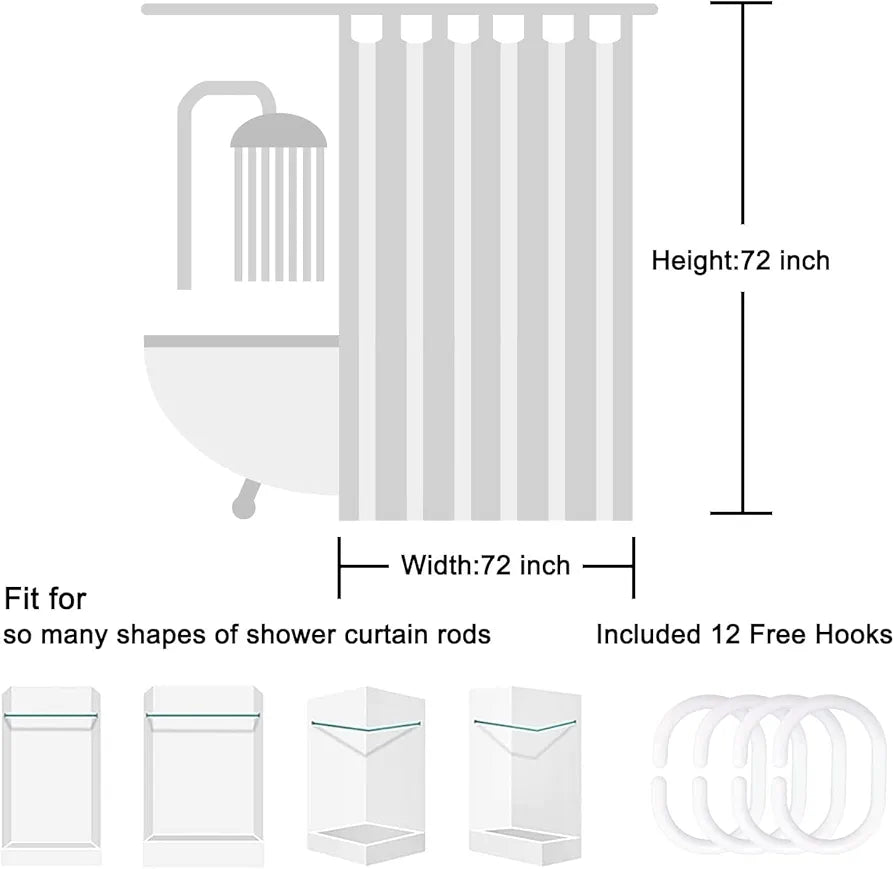 Homethreads Embrace Luxury with Our 6-Feet Long Premium Peva Shower Curtain with 12 Hooks for a Lavish Bathroom Ambiance Stylish Splendid and Perfectly Sized Blue Colour