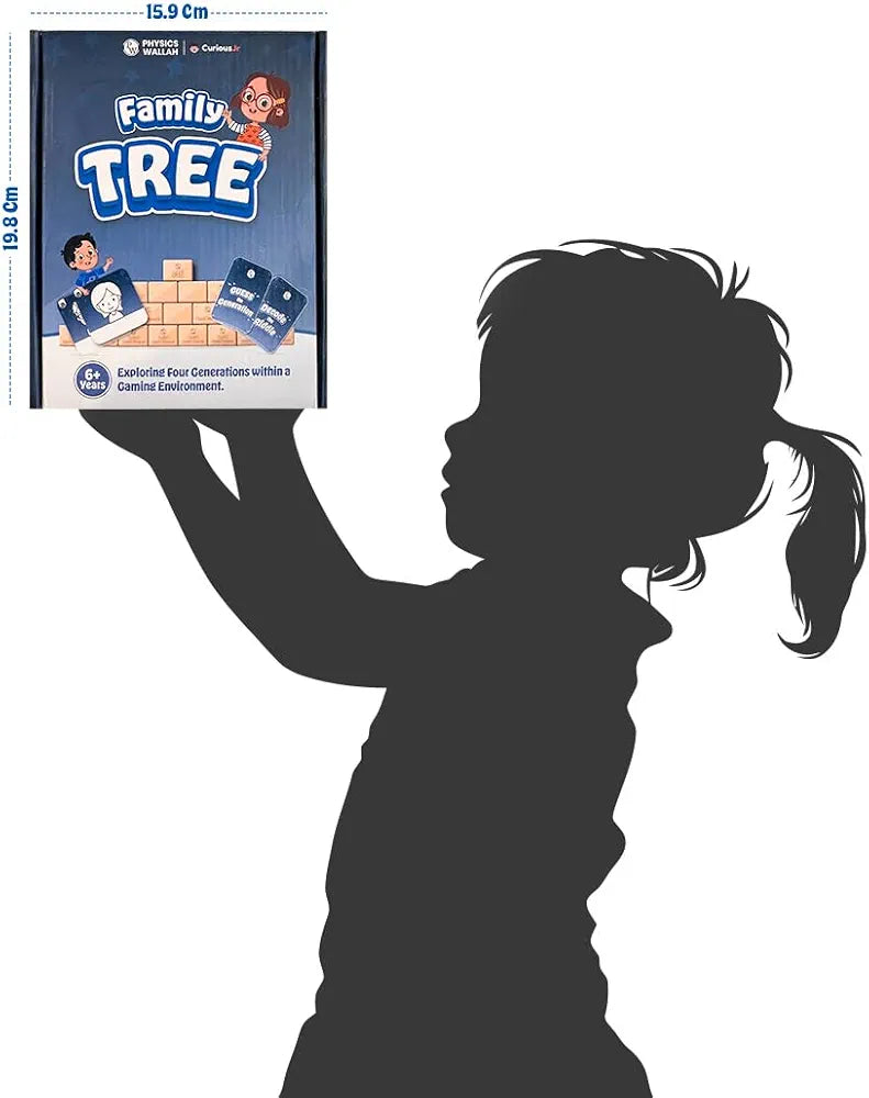 PW Montessori Toy Family Tree Game Kit for Kids Ages 4, 5, 6, 7, 8, 9, 10 Years with Clue Cards