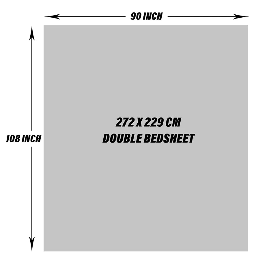 Kuber Industries Double Bedsheet with 2 Pillow Covers 160 TC Premium Cotton Dezier Bell Print Cream