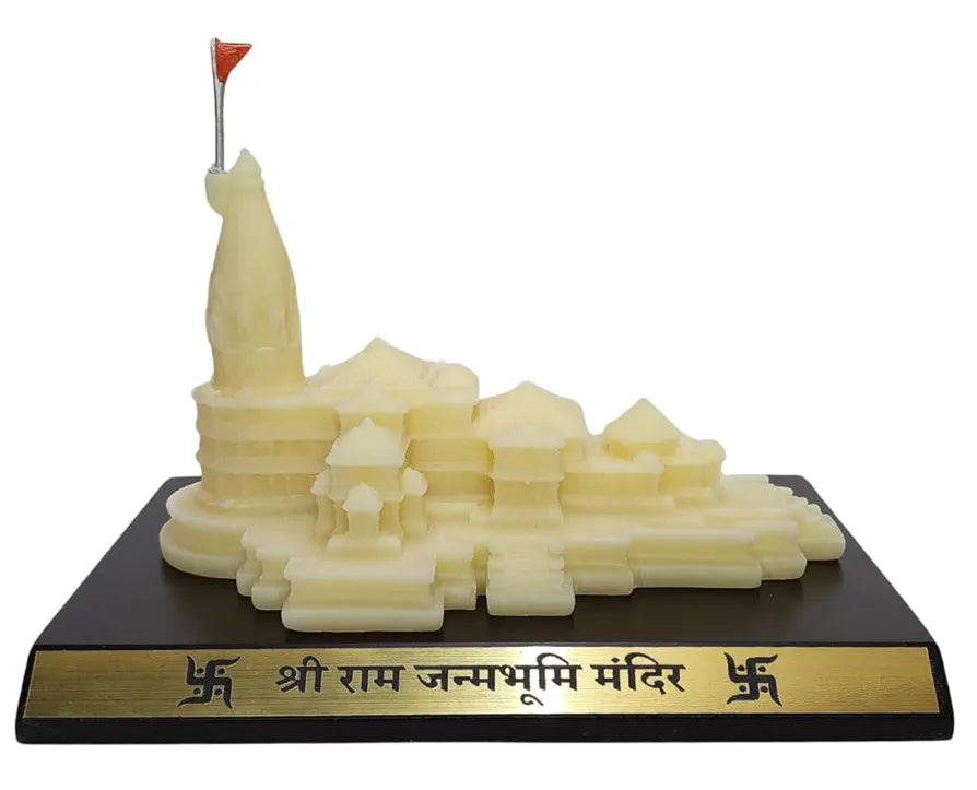 Gold Art India Ram Mandir Ayodhya Ivory Finish Minature 5.2 inch