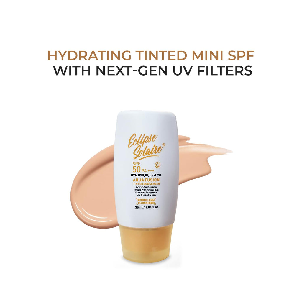 Aqua Fusion Sunscreen SPF50 PA+++ | 5X Protection | Infused with Himalayan Spring Water | Non-Greasy, For All Skin Types - 30ml