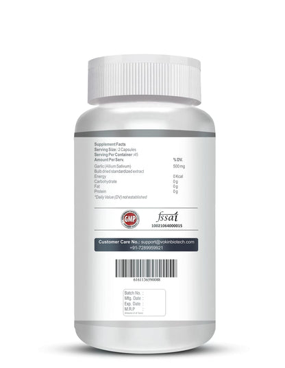 Vokin Biotech Garlic Extract 1:13 Allium Sativum - 500mg, Support Blood Pressure and Heart Health