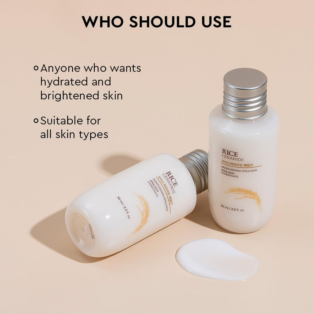 The Face Shop Rice & Ceramide Face Cream 70ml | Barrier Repair Moisturizer for Dry Skin, Intense Hydration & Strengthening | 12Hr Moisture Lock | Korean Skincare