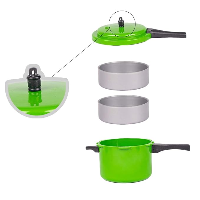 Ratna's Toy Cooker Miniature Household Kitchen Appliances Pretend Play Toy for Kids | Green