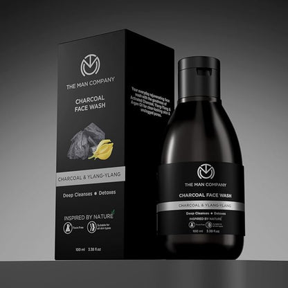 The Man Company Activated Charcoal Face Wash for Men with Ylang Ylang & Argan Essential Oils - 100ml