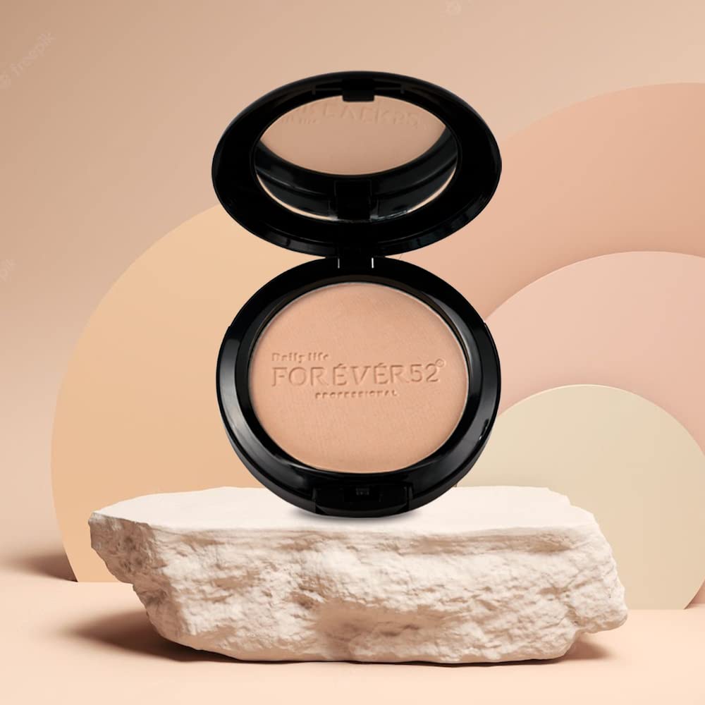 Daily Life Forever52 Two Way Cake Compact for All Skin Types | Lightweight Satin Matte Finish, Oil-Control, Sun Protection, Long-Lasting Coverage, Smooth & Healthy Glow (Medium Shade With Golden Undertone, 12g)