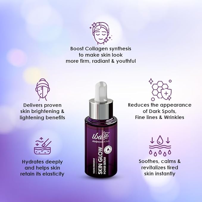 Iba Advanced Activs Youth Preserve Skin Glow Power Serum With Vitamin C Serum for Glowing Skin - 30 Ml