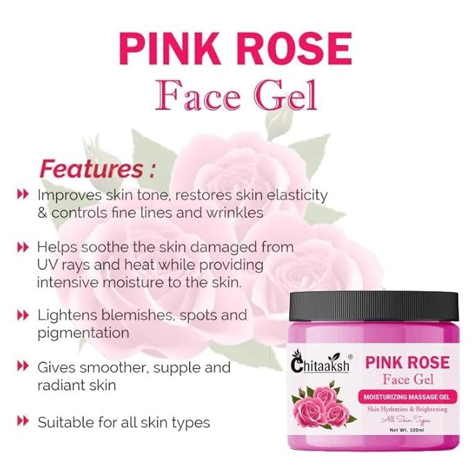 Chitaaksh Pink Rose Face Gel - 100 gms