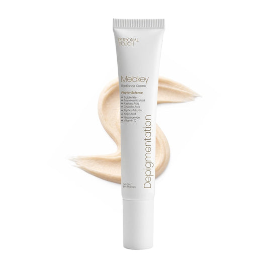 Personal Touch Melakey Radiance Cream for Hyperpigmentation & Melasma | Pigmentation Removal Cream | 5% Azelaic Acid | Dark Spot Corrector with Glycolic Acid & Niacinamide for Even Skin Tone | 20gm