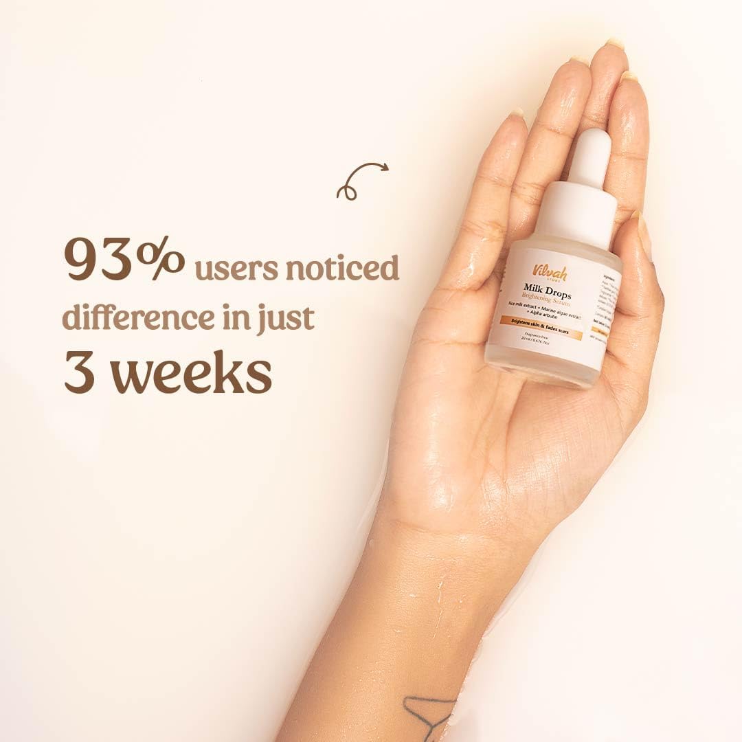 Vilvah Store Milk Drops Brightening Serum - 20 ml (Pack of 2)