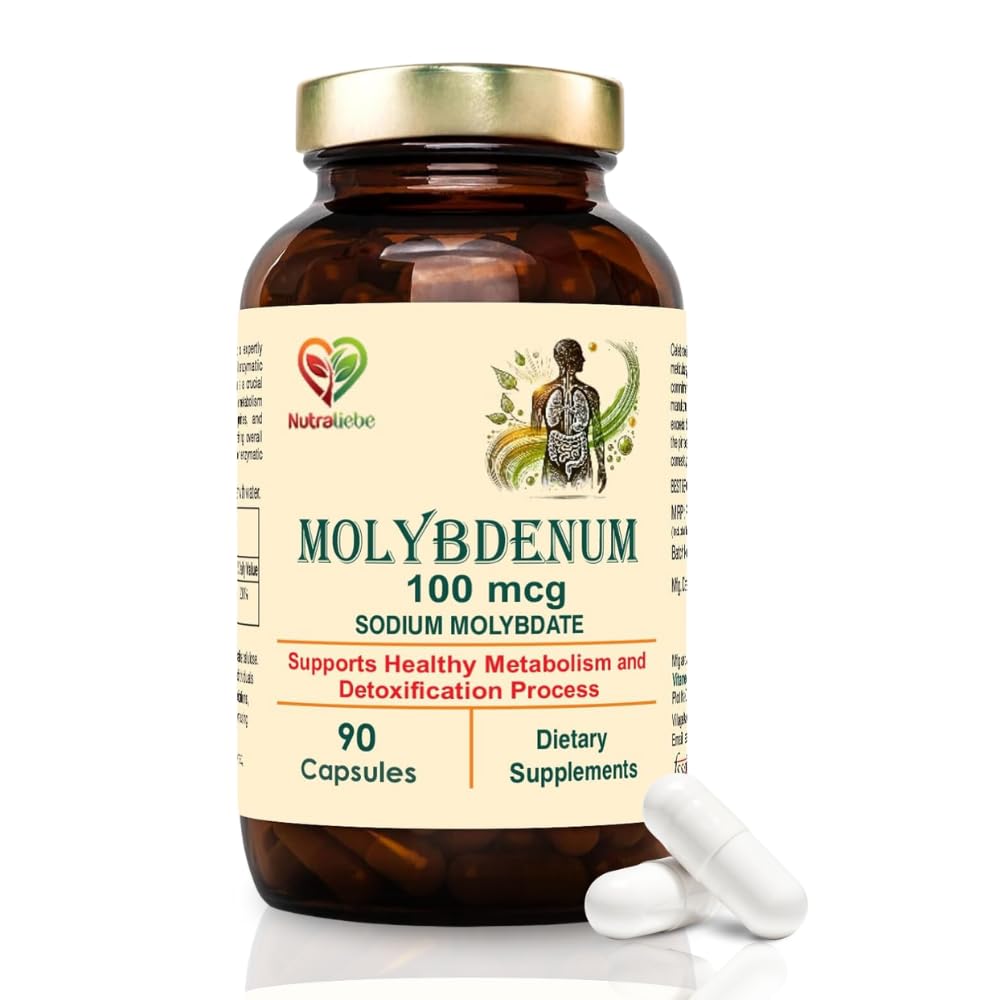 Nutraliebe Molybdenum - Sodium Molybdate 100mcg, Supports Enzyme Function and Detoxification, 90 Capsules