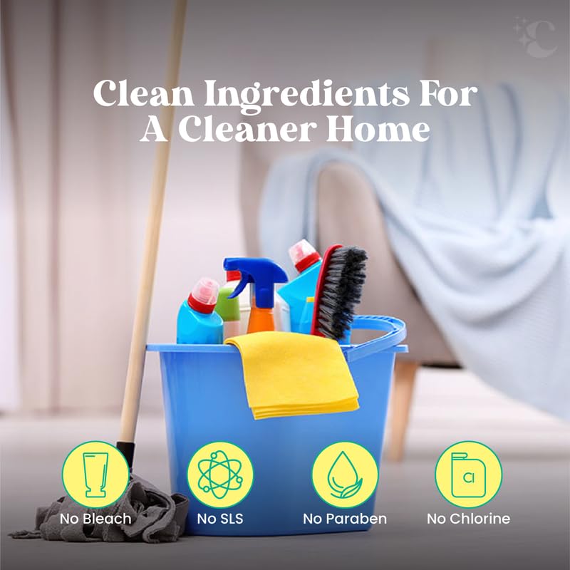 Cleevo Floor Cleaner Liquid (2L Refill Pack) | 1 Pouch = 1L Floor Cleaners for Mops | Chlorine-Free Surface Cleaner, All-Purpose Floor Cleaning Liquid (Zesty Lemon)