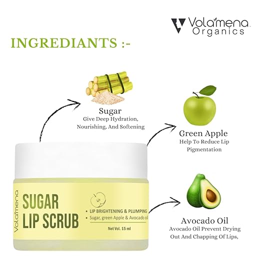Volamena Lip Scrub with Sugar Green Apple - 15 ml