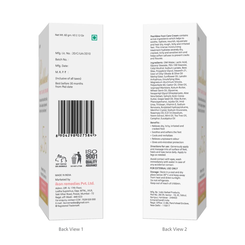 Pearldew Foot Care Cream - 60 Gms | Pack of 4