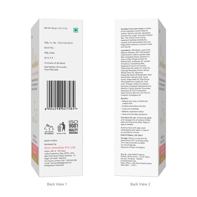 Pearldew Foot Care Cream - 60 Gms | Pack of 2