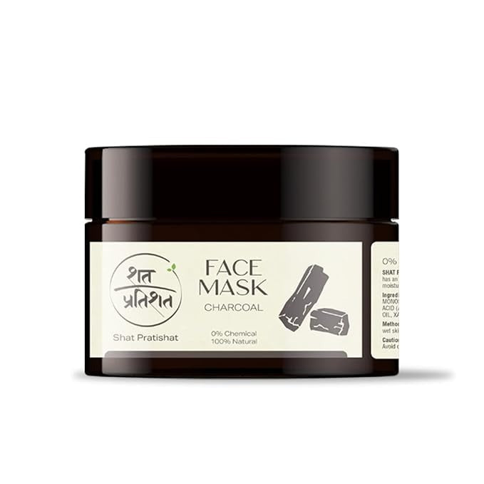 Shat Pratishat Natural Face Mask - Charcoal and Clay - 50 gms (Pack of 2)