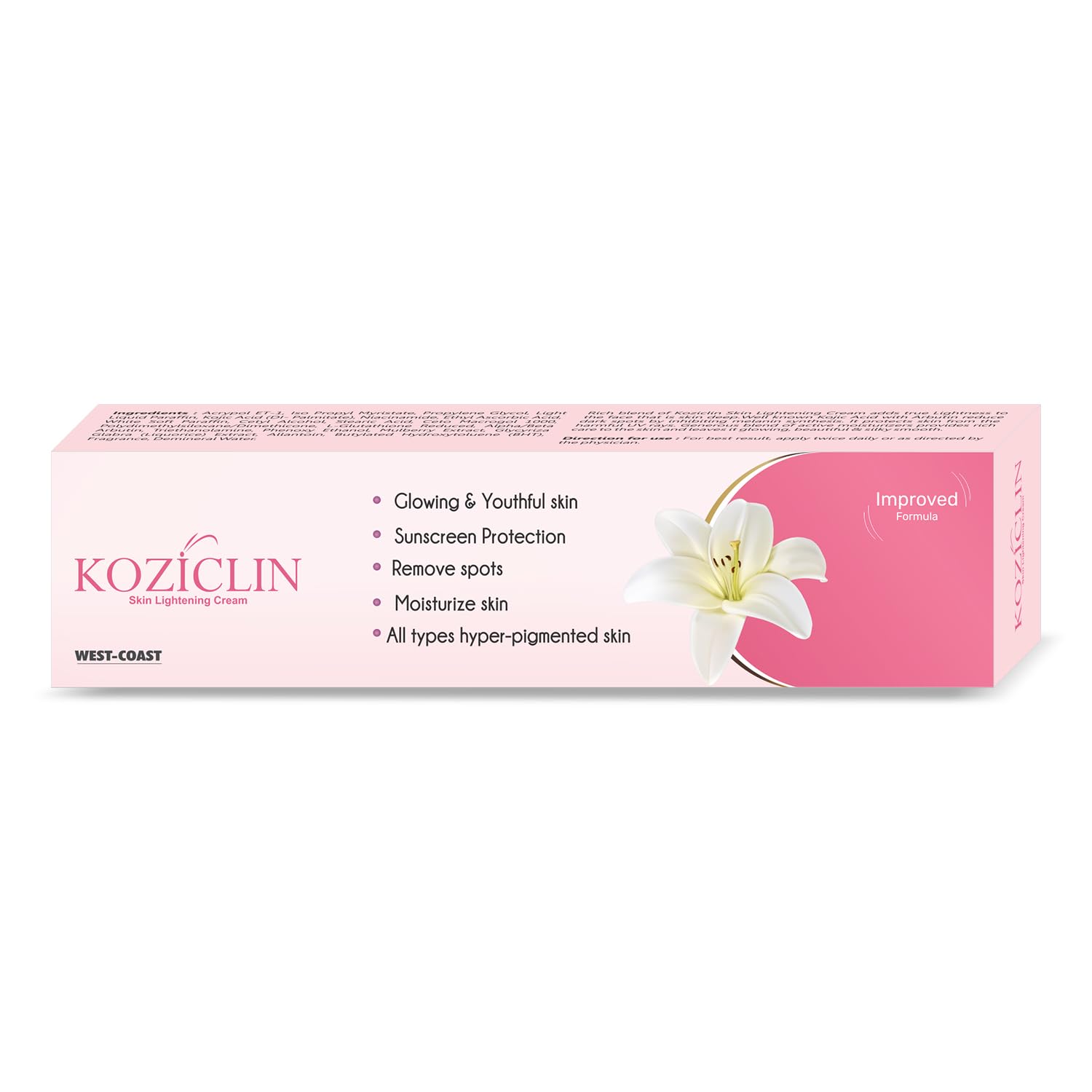 Koziclin Kojic Acid, Arbutin, Vitamin C, Glutathione & Niacinamide Skin Whitening & Lightening Cream| Brightening Face Cream for Glowing Skin, Removes Dark Spots, Tan & Pigmentation | Lightweight For Men & Women - 15 Gm