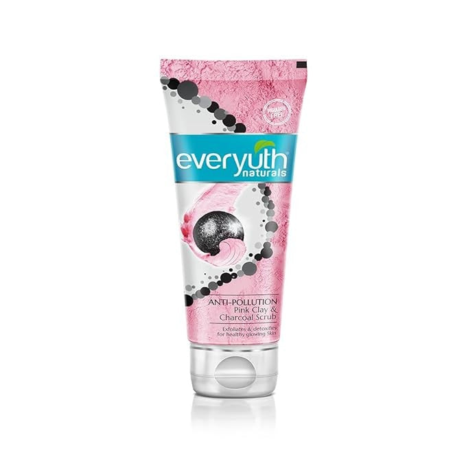 Everyuth Naturals Anti Pollution Pink Clay & Charcoal Scrub - 50 gms