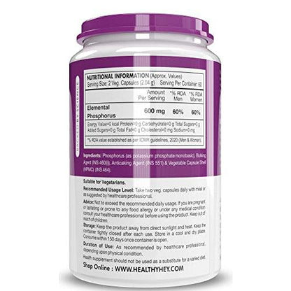 HealthyHey Phosphorus Capsules -120 Caps