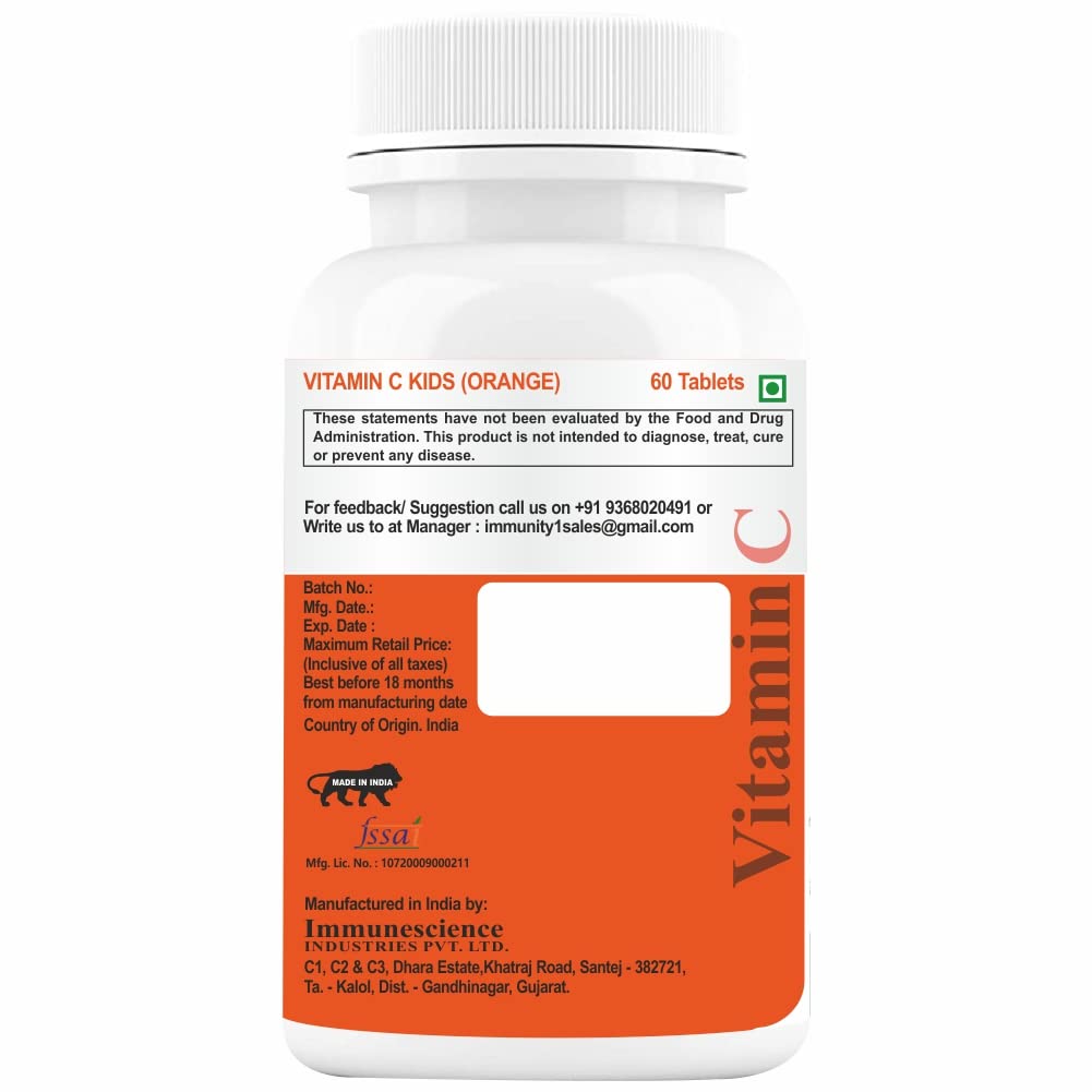 Immunescience Vitamin C Tablets For Kids - 60 tabs