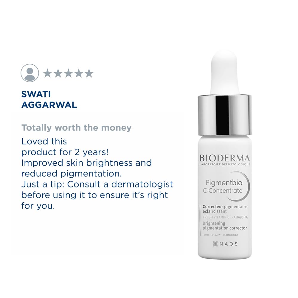 Bioderma Pigmentbio C- Concentrate Vitamin C Brightening Face Serum to correct Intense Pigmentation, 15 ml