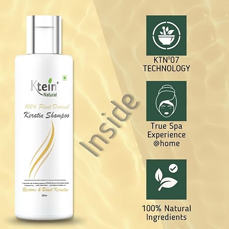 Ktein Natural Plant Derived Keratin Shampoo - 200 ml