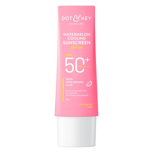 Dot & Key Watermelon Hyaluronic Sunscreen SPF 50 PA+++| for Oily, Normal & Combination Skin | UV + Blue Light Protection | Lightweight | No White Cast | Boosts Vitamin D Absorption | 50gâ€¦