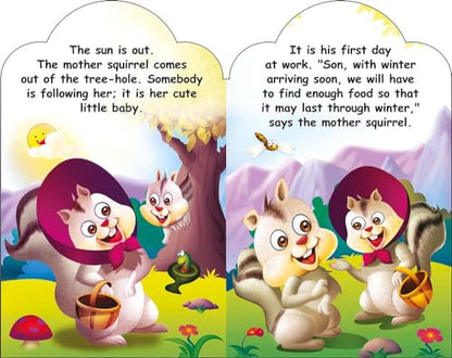 Sawan Set Of 5 Story Books Baby Animals Series (Adventurous Cub,Baby Squirrel,Baby Dinosaur,City Calf & Baby Mouse) [Board Book] Sawan