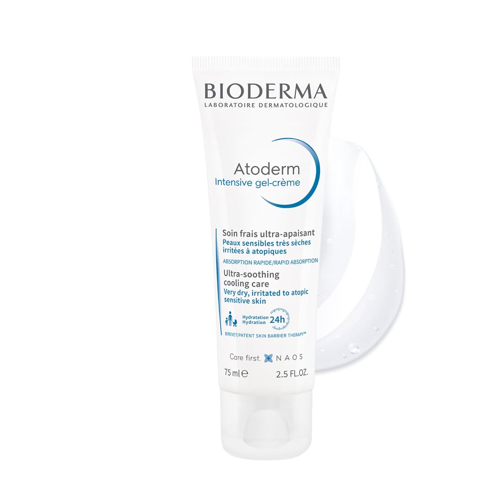 Bioderma Atoderm Intensive Gel CrÃ¨me with Niacinamide| Skin Barrier Repair| Ultra-light Soothing Gel moisturizer for Very Dry, Irritated, Atopic, Sensitive Skin, 75ml