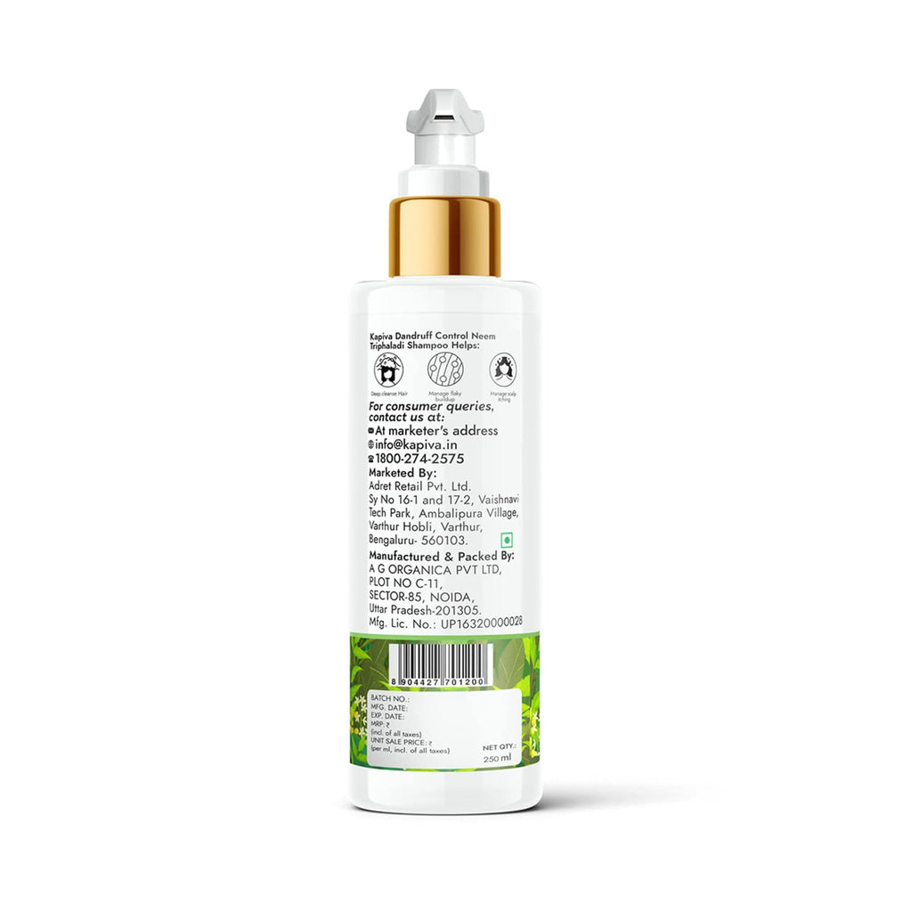 Kapiva Dandruff Control Neem Triphaladi Shampoo | Helps to reduce mild to heavy dandruff in 1 month