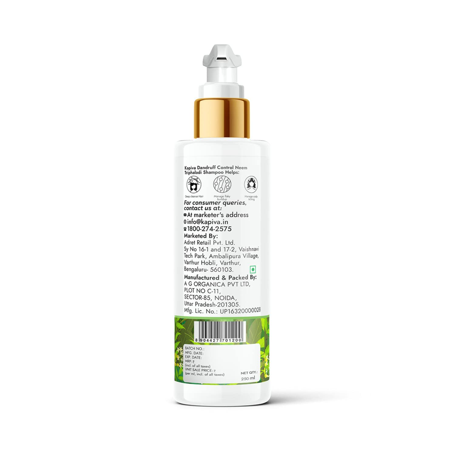 Kapiva Dandruff Control Neem Triphaladi Shampoo | Helps to reduce mild to heavy dandruff in 1 month