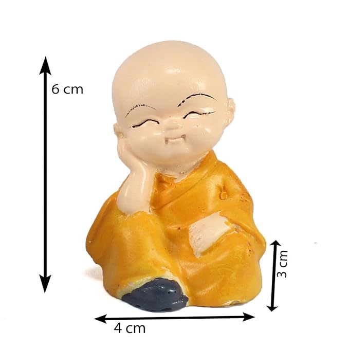 Ecraftindia Colorful 4 Monks Buddha Figurines