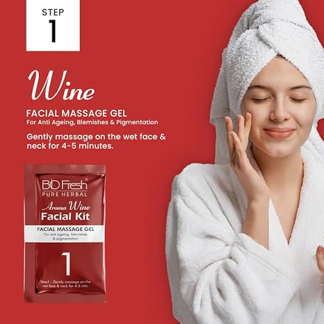 Biofresh Herbals Wine Facial Kit for Women - 46 gms Each (Pack of 2)