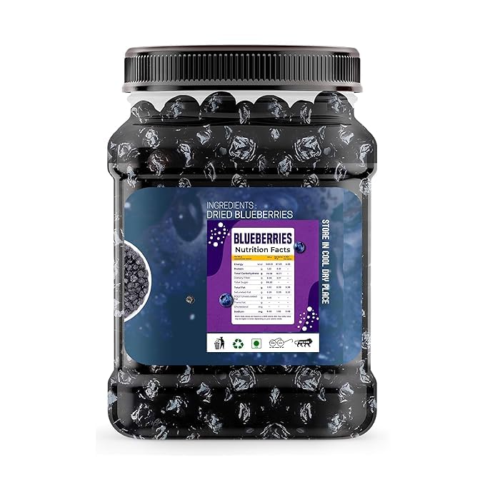 Classic Nuts Dried Blueberry Plum| Dehydrated Blueberries | Ready to Eat Dried Fruit for Baking, Smoothies, Breakfast, Desserts, Trail Mix & Healthy Snacking | Sweet Fruity Taste