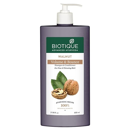 Biotique Advanced Ayurveda Bio Walnut Bark Volumizing Shampoo For Fine & Thinning Hair