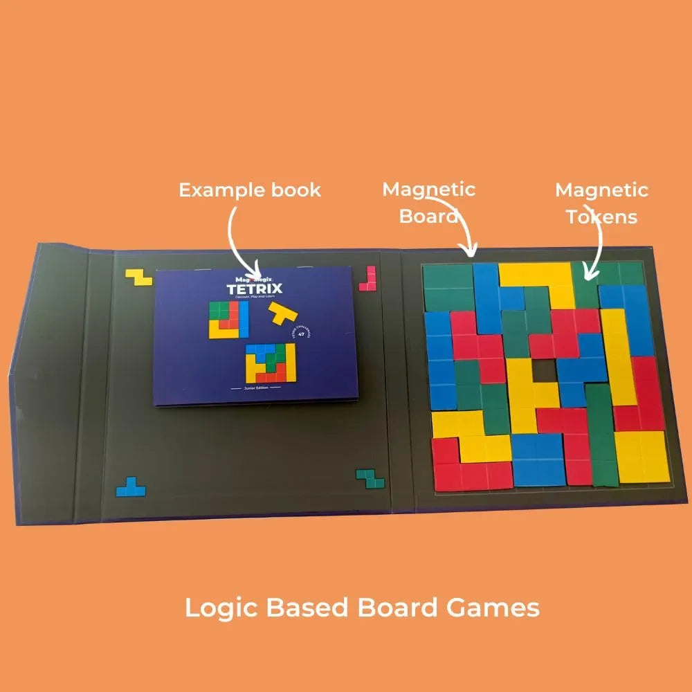 Pelikas Toyz Magnalogix Magnetic Game Tetrix for Kids Age 6 to 9 Years Old Tetris Puzzle for Kids, Gift for Boys Girls,Travel Game - Tetrix Junior