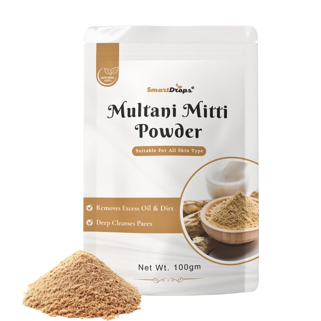 Smartdrops Multani Mitti for Face | Multani Mitti | Multani Mitti Powder for Face | for face, Skin and Hair Pack | (PACK 1 (100G))