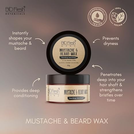 Biofresh Beard & Mustache Wax for Men - 50 gms