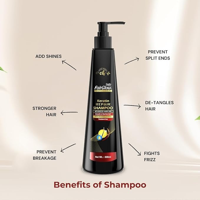 Corlin Fair Glow Keratin Repair Shampoo - 500 ml