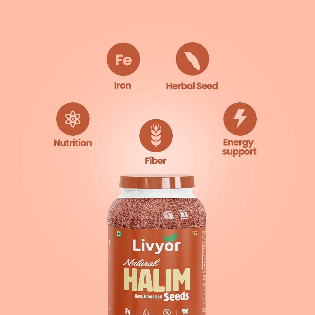 Livyor Premium Halim Seeds for eating - 200g | Aliv seeds | Garden Cress Seeds | High in Fibre | Helps in hair growth | Rich in Omega 3 | Raw and Natural | Immunity Booster Super food