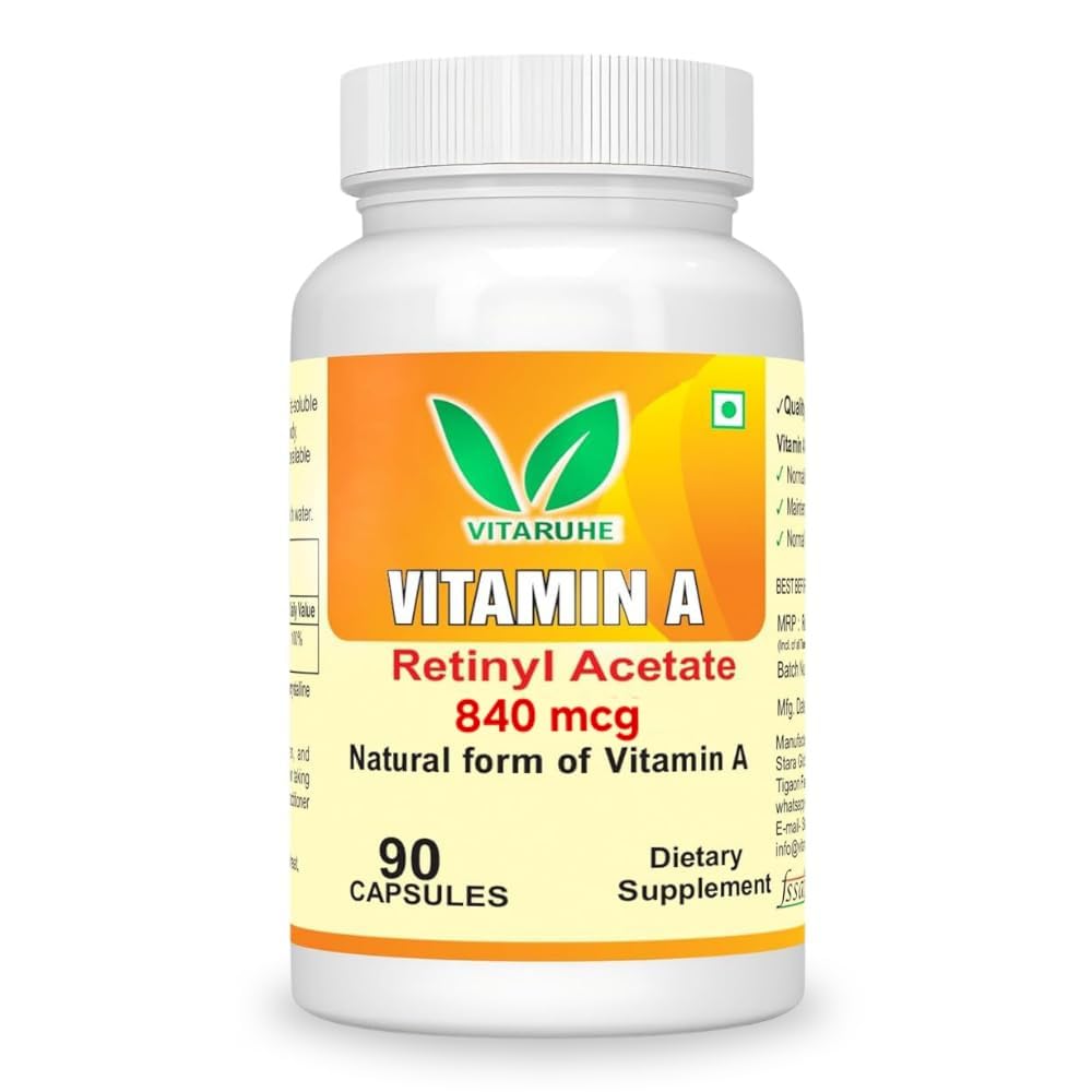 VitaRuhe Vitamin A 840 mcg - High Potency Retinyl Acetate, Natural & Non-GMO, 90 Capsules