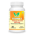 VitaRuhe Vitamin A 840 mcg - High Potency Retinyl Acetate, Natural & Non-GMO, 90 Capsules