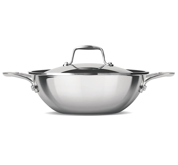 Milton Pro Cook Triply Stainless Steel 24 Cm Kadai With Lid, 2.6 Litres, 3 - 1005 gms